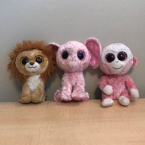 ZOO LOT BEANIE BOOS ALL 6 INCHES !!LION IS RARE!!
